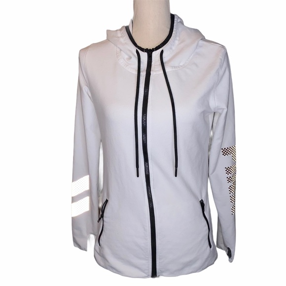 PINK Victoria's Secret Tops - PINK Victoria’s Secret White Logo Hoodie